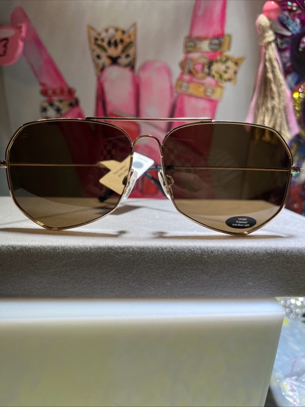 NWT Prive Revaux The Cuervo Sunglasses Gold Metal Frame Brown Lens 58-14-145